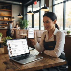 Restaurant manager using an AI assistant to screen applicants and schedule interviews